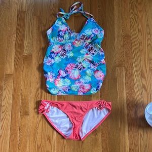 Large Pink Blush Maternity Swim Top